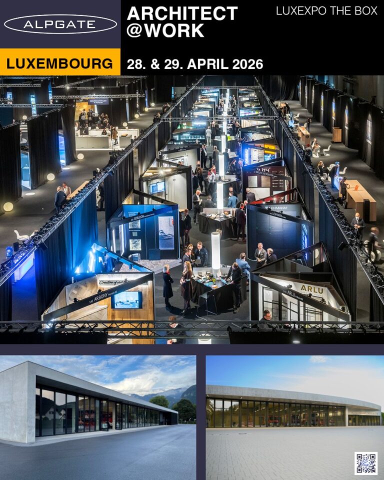 Am 28 und 29. April 2026 präsentieren wir unsere Fassaden- und Torlösungen auf der ARCHITECT@WORK in Luxemburg.